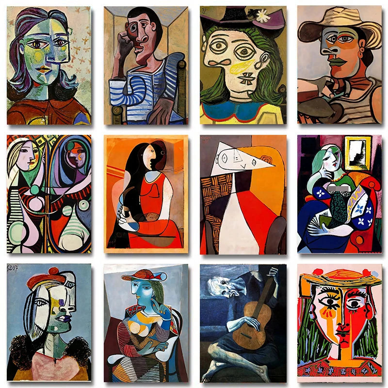 Pablo Picasso Famous Artwork Collection Poster Canvas Painting Abstract Vintage Wall Art For Gallery Living Room Home Decor