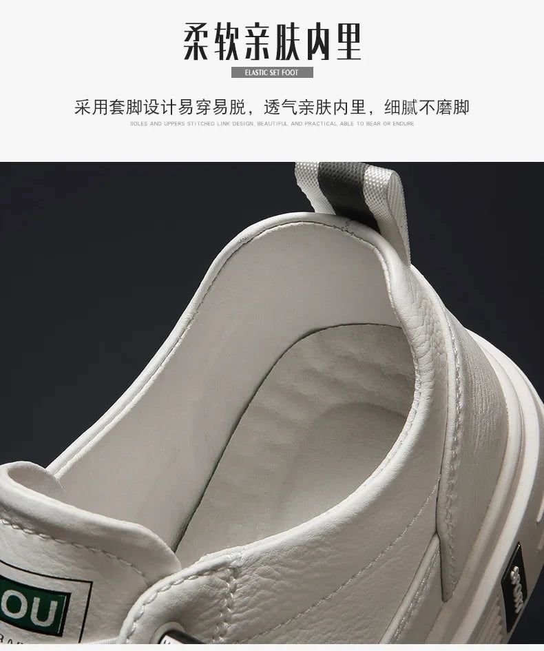 New Casual Shoes In Spring Men's Board Shoes Fashion Breathable Small White Shoes Men's Sneakers Low Top Leather Board