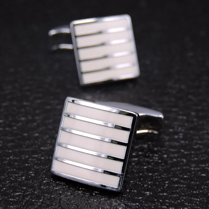 Cufflinks For Men Luxury Silvery Cuffs Retro Metal Cuff Links Mens French Square Button Shirts Business Jewelry Gift For Wedding - Free Item.
