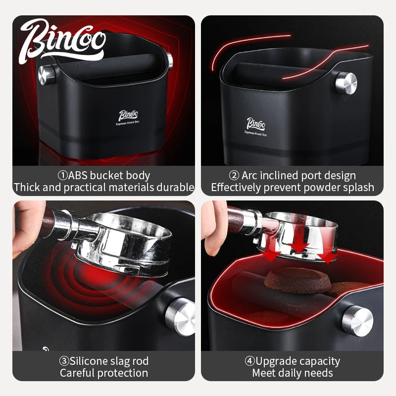 BINCOO 1.6L Increase Espresso Knock Box, Stainless Steel Coffee Grounds Container,Espresso Knock Bin for Home Barista Commercial
