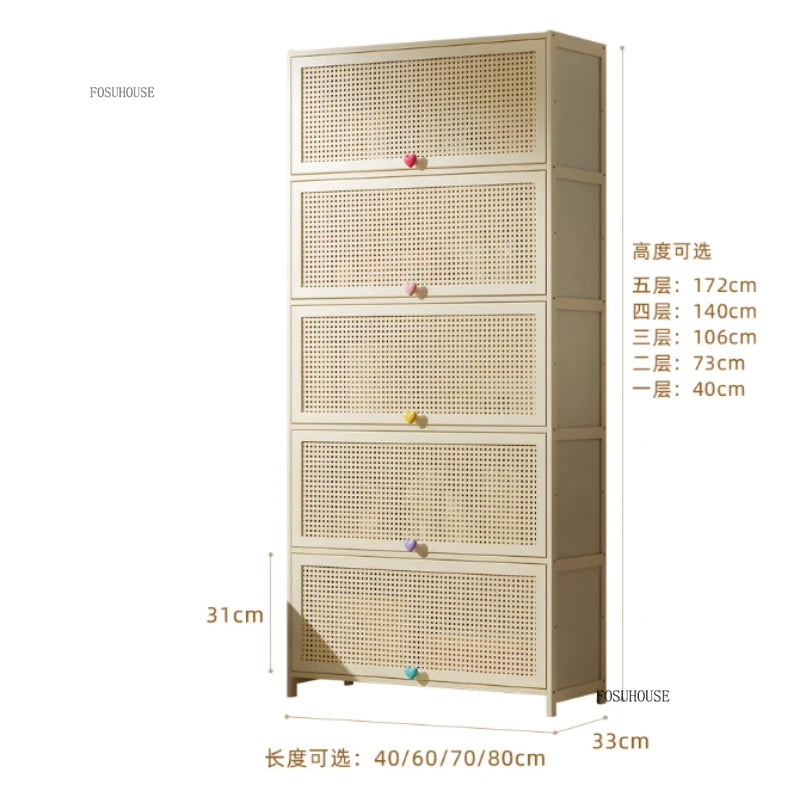 Cream Style Living Room Cabinets Household Bookcase with Door Storage Cabinet Floor Rack Wall Storage Cabinet Home Furniture