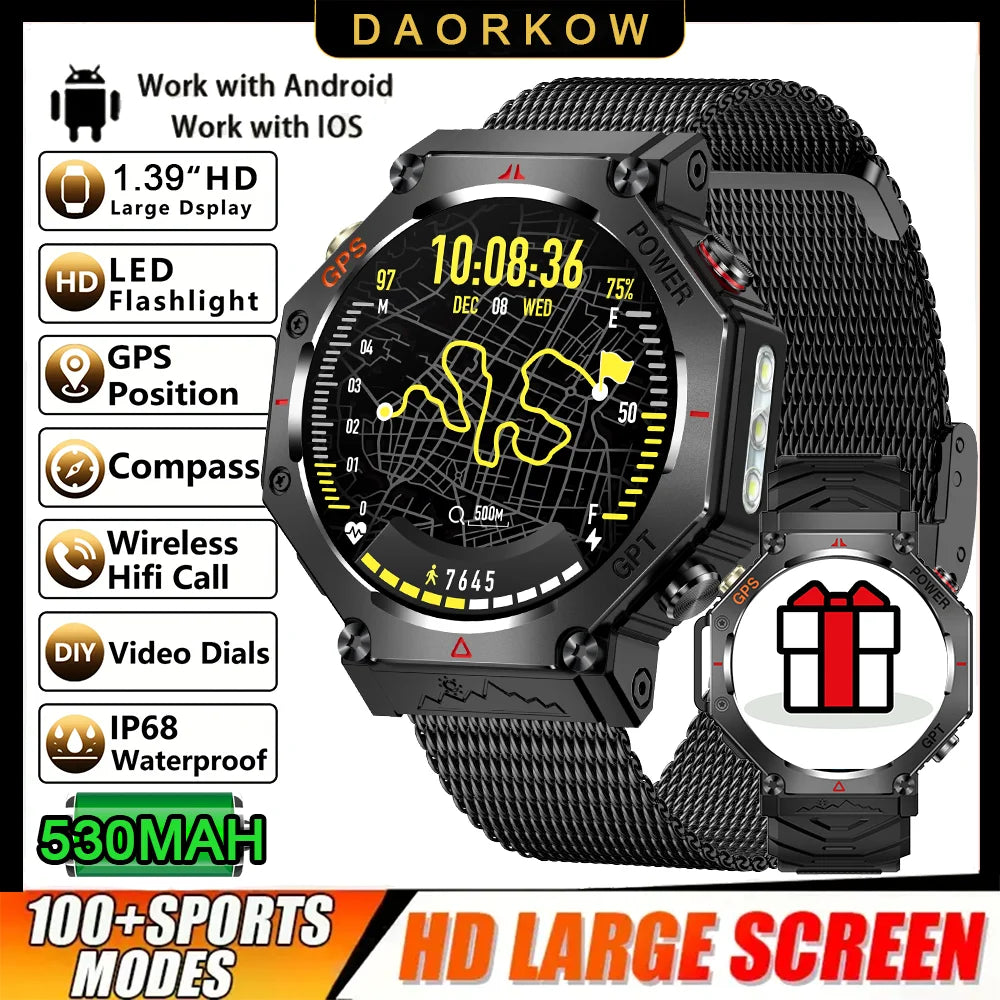 New GPS Smart Watch 1.39inch HD Pixel 360*360 Full Touch Screen AI Smart Assistant Health Monitoring Smartwatches for Men Women