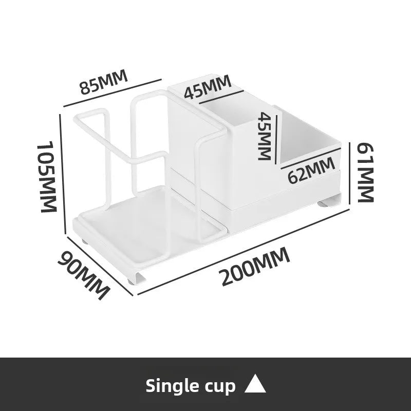 Coffee Tea Bag and Sugar Storage Box - Kitchen Organizer for Milk Packets with Disposable Cup Holder for Bar Counter