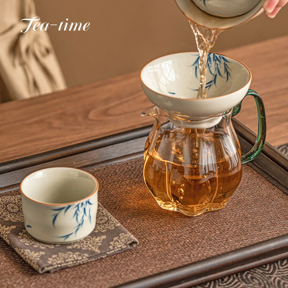 Boutique Pure Hand Drawn Willow Swallowtea Infusor Tea Maker Chhai for Tea Tea Diffuser Tea Strainer Tea Filter Cafes Craft