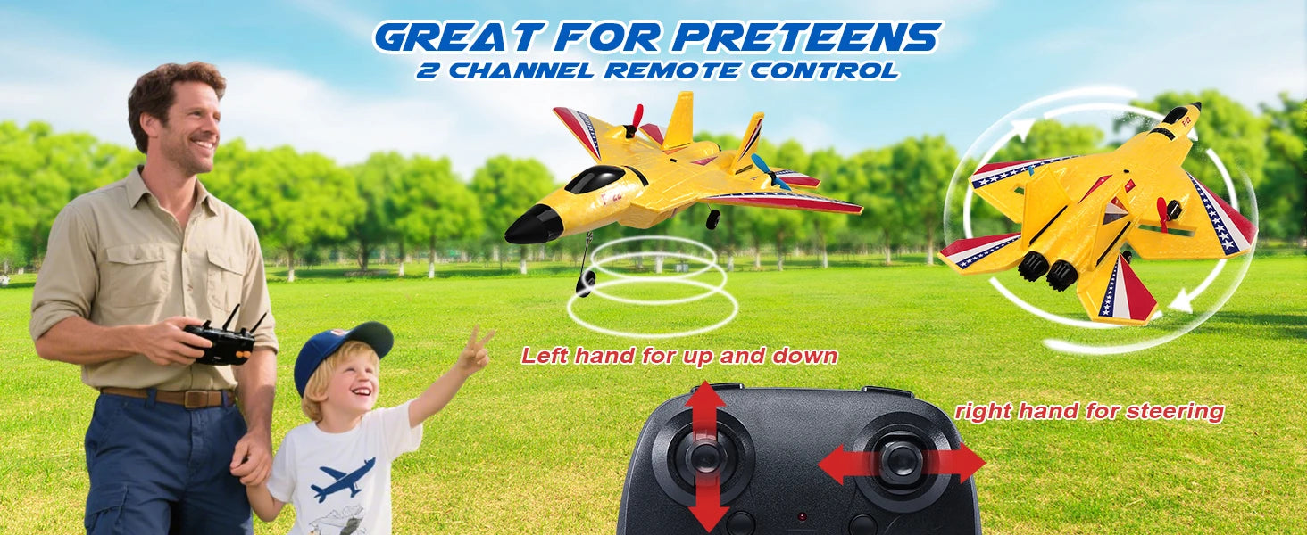 F22 Raptor RC Plane 2.4G 2CH RC Foam Flying Model Glider With LED Lights Remote Control Foam Fighter Airplane Toys for Children