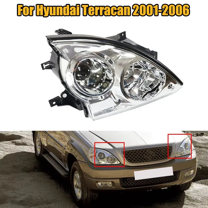 Left Right Car Front Bumper Headlight Headlamp Driving Lights For Hyundai Terracan 2001 2002 2003 2004 2005 2006 Car Accessories