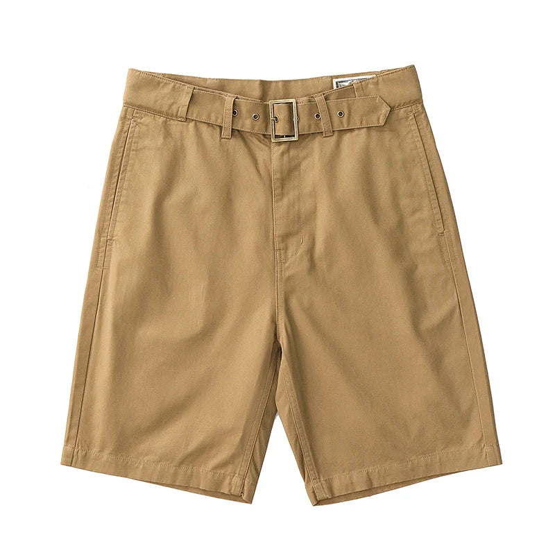 May Khaki brigade Gurkha cargo shorts American retro casual high waist loose straight quarter pants men summer