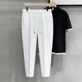 Casual Cropped Pants For Men Anti-wrinkle Korean Style Draped Suit Trousers Cone Shape Spring Summer Long Pants