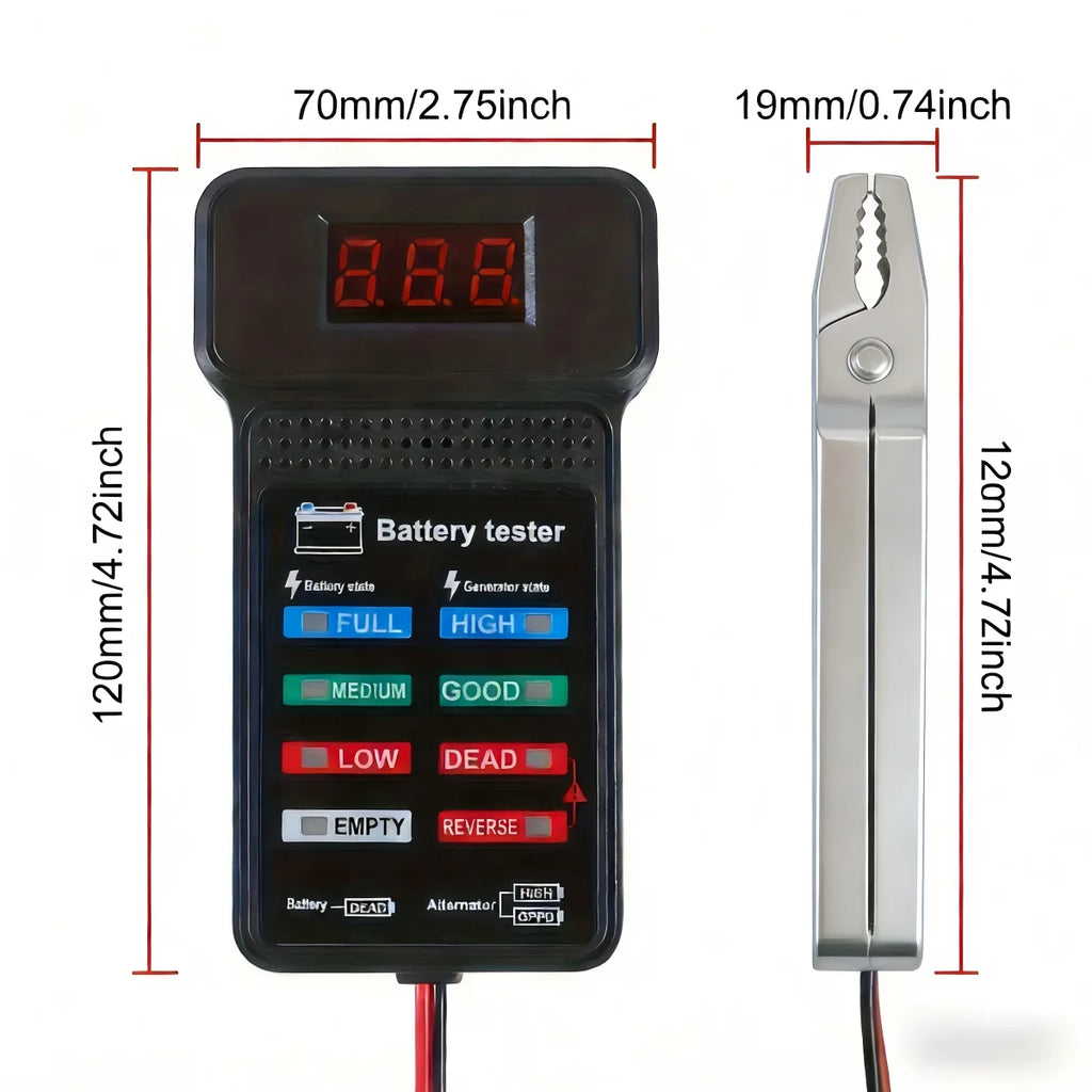Smart Car Battery Tester, Suitable for Home Self-Checking/Repair Shops, One-Click Diagnosis of Life Span and Capacity, Quick Fault Identification, Intuitive Data Display, Compatible with Multiple Car Models, a Tester That Can