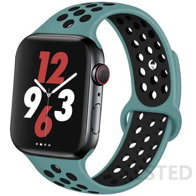 Silicone Strap For Apple Watch Band 45mm 44mm 40mm 49mm 41mm 38mm 42mm Sport bracelet iWatch Ultra 2 Series 9 8 7 6 se for nike