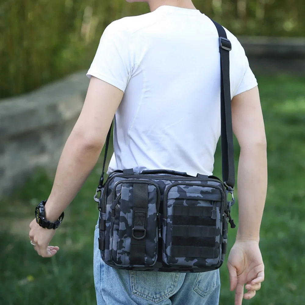 Fishing Handbags Portable Multi-Functional Travel Bag Sling Crossbody Bag Camouflage Outdoor Tactical Shoulder Bag For Climbing