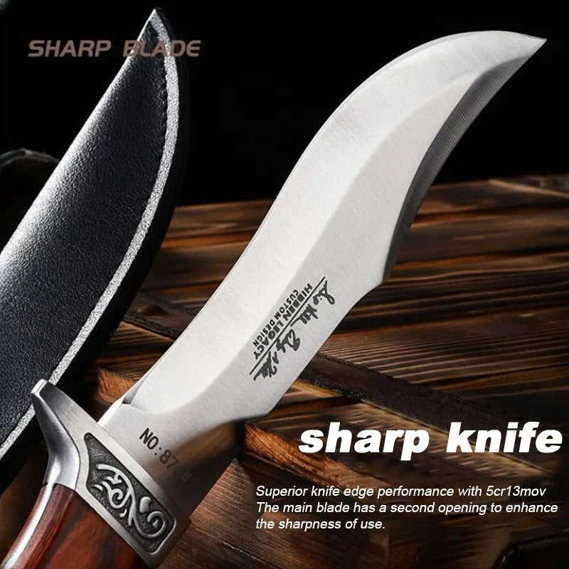 Snow Hiking Knife, Outdoor Hiking Knife, Forest Crossing Knife, Tough and Durable Knife, Field Emergency Knife, High-Quality Sta