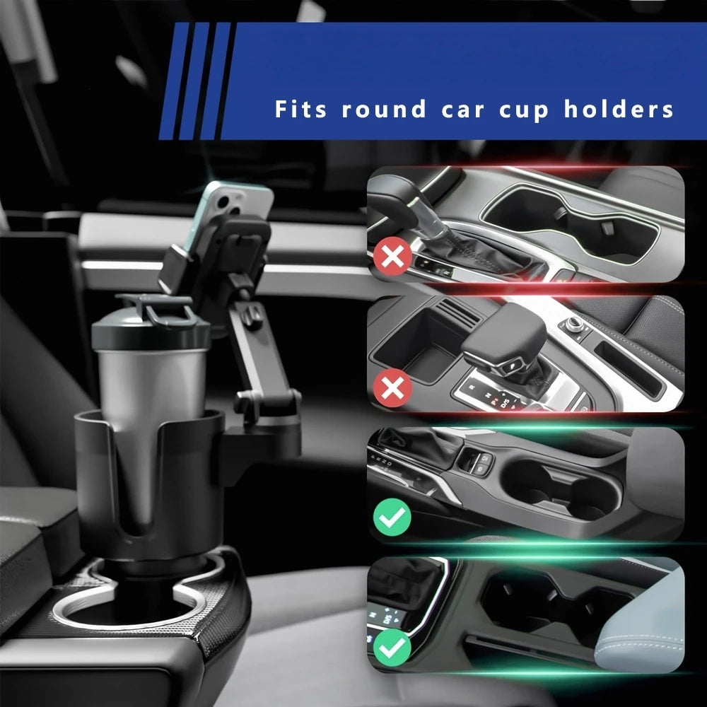 New multi-functional car cup holder, two-in-one car cup holder car phone holder, car drink holder