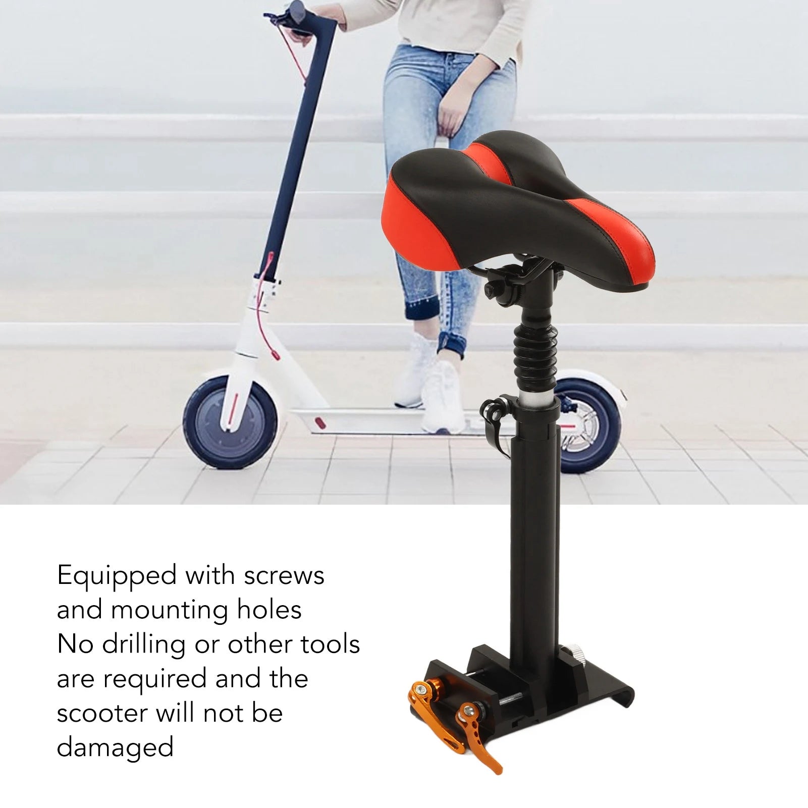 Electric Scooter Seat Saddle Foldable Adjustable Universal Punch Free Scooter Seat Replacement for Xiaomi M365