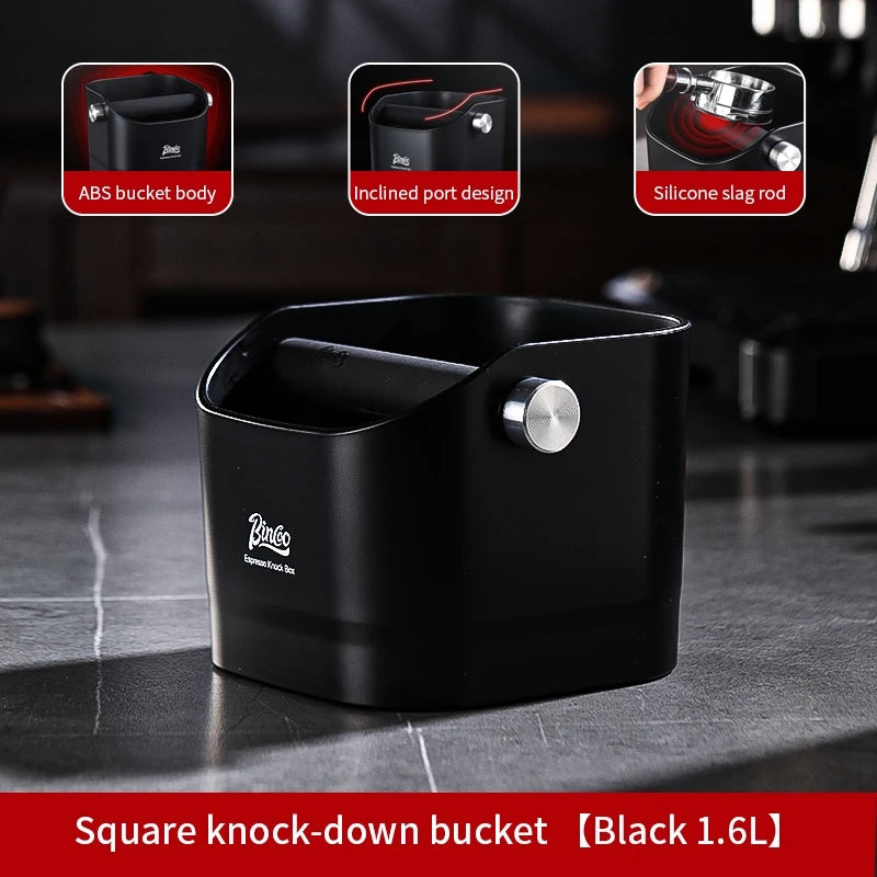 BINCOO 1.6L Increase Espresso Knock Box, Stainless Steel Coffee Grounds Container,Espresso Knock Bin for Home Barista Commercial