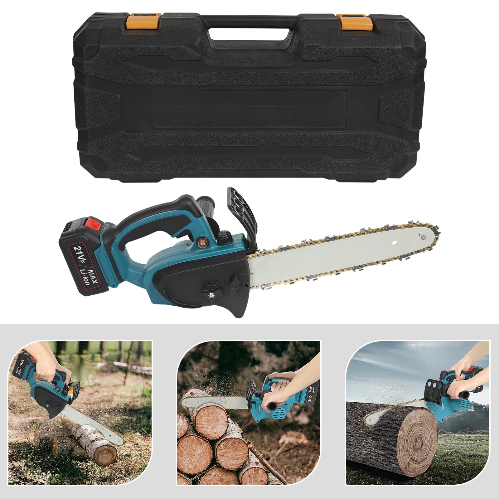 1000W Cordless Brushless Chainsaw 12", 32.81ft/s Cutting Speed w/2600mAh Battery for Wood Cutting & Tree Pruning (US Plug)