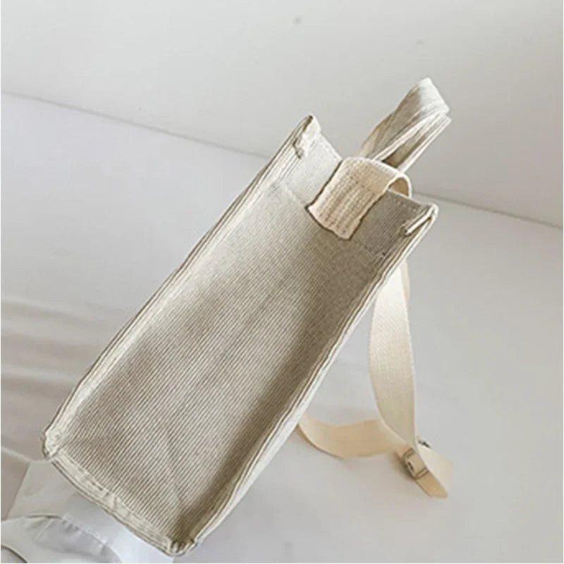 Women Handbag Simple Corduroy Portable Large Capacity HandBag Ins Fashion Trend Small Square Handbag Single Shoulder Bags - Free Items Weekend.
