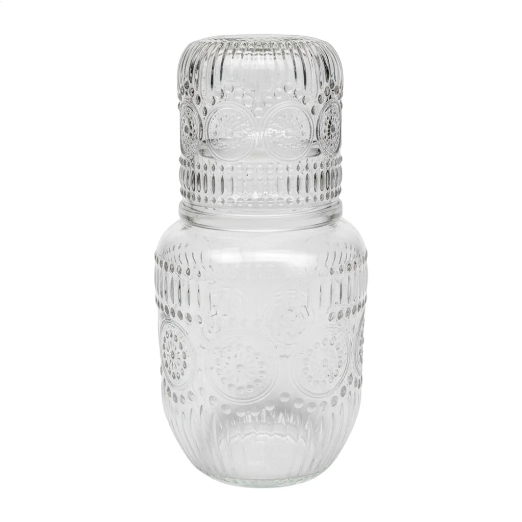 NEW Bedside Water Carafe and Glass Set Snowflake Design Elegant Jug Glass Carafe for Tea Coffee Milk Juice Drink Tea Coffee Milk