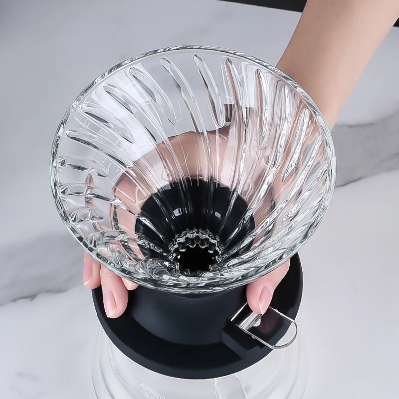 Smart CupNew Hand-Brewed Coffee Drip Filter Modern Style Silicone Glass Filter Cup Switch Complete Set