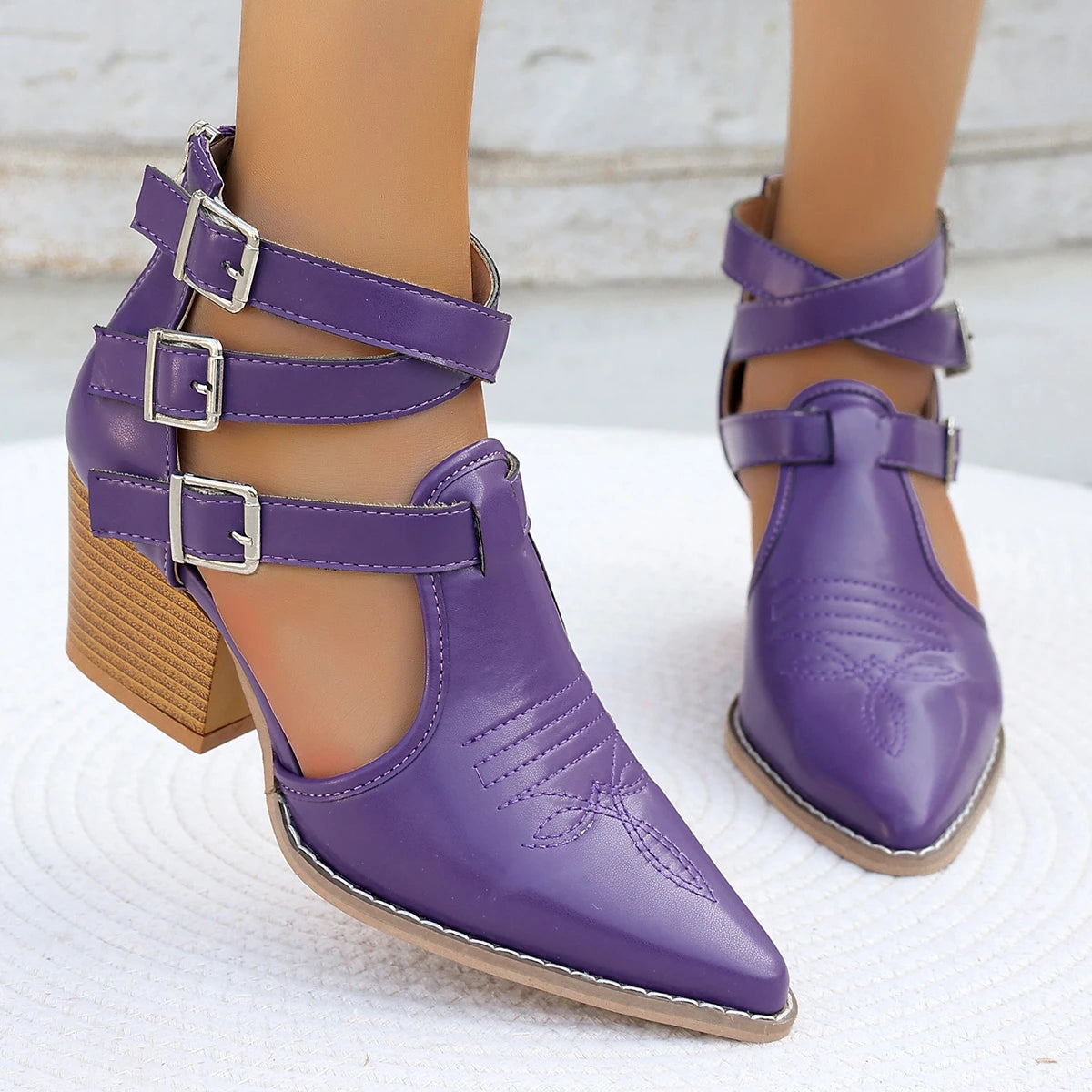 Women's Sandals 2024 New Fashion Casual Ladies Pointed Toe Sexy Soft Leather High Heels Comfortable Women Shoes Heeled Sandal