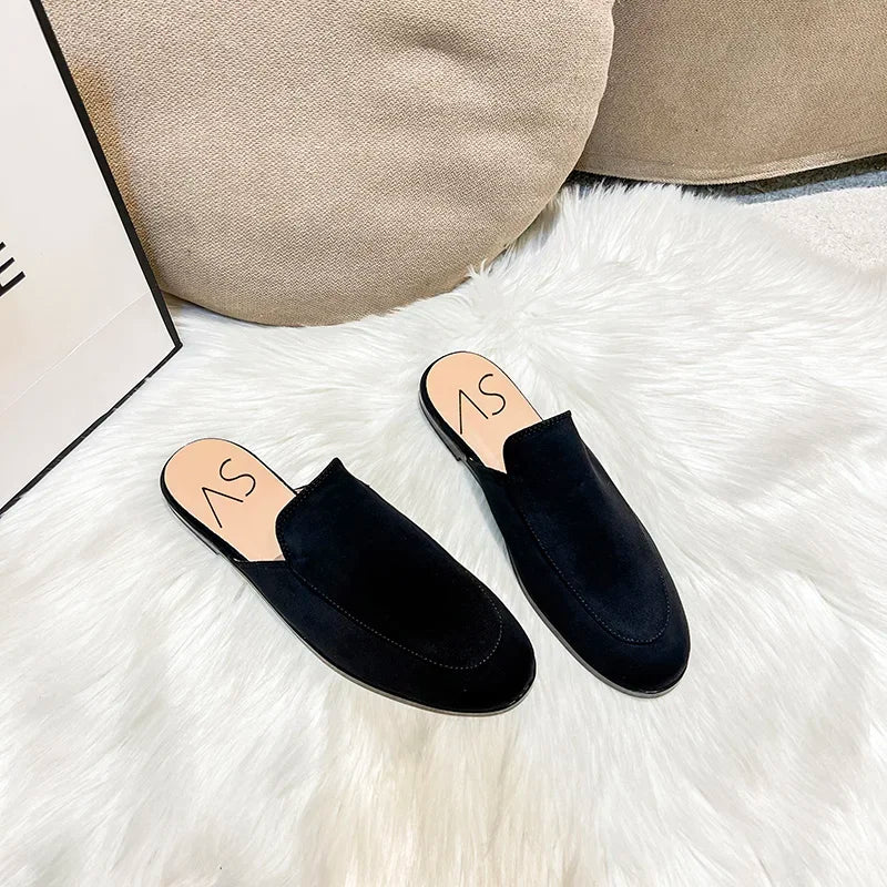 Baotou Half Slippers Women Summer Wear Muller Shoes 2025 New Flat Sandals