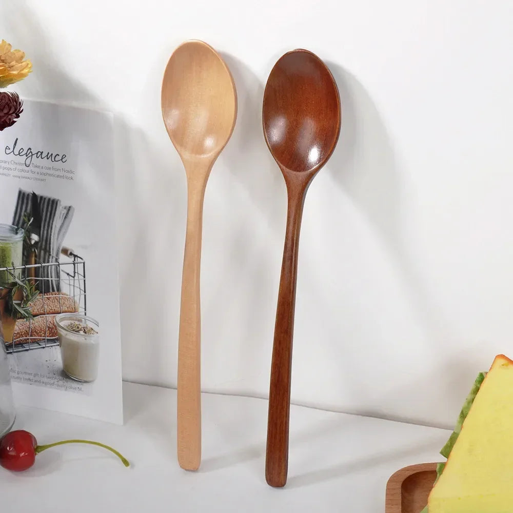 Kitchen Cooking Utensil Tools Wooden Spoon Tableware Soup Tea Spoon Catering Cooking Tool Coffee Soup Teaspoon Honey Spoon