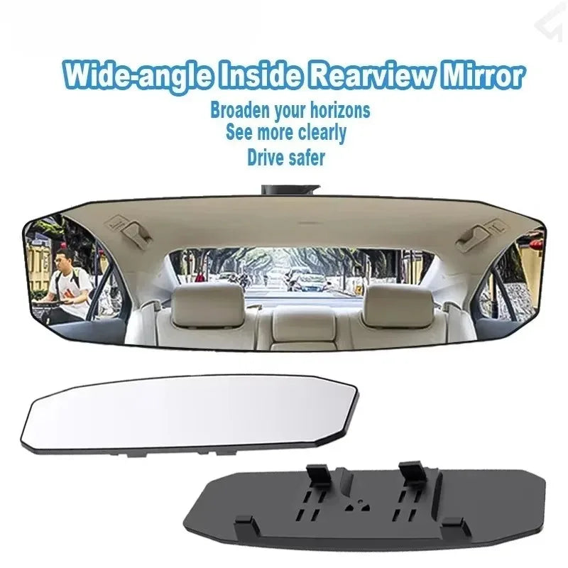 Wide Angle Convex Rearview Mirror Large Vision HD Anti Glare Car Interior Rear View Child Seat Watch Sun Visor Mirror Covers