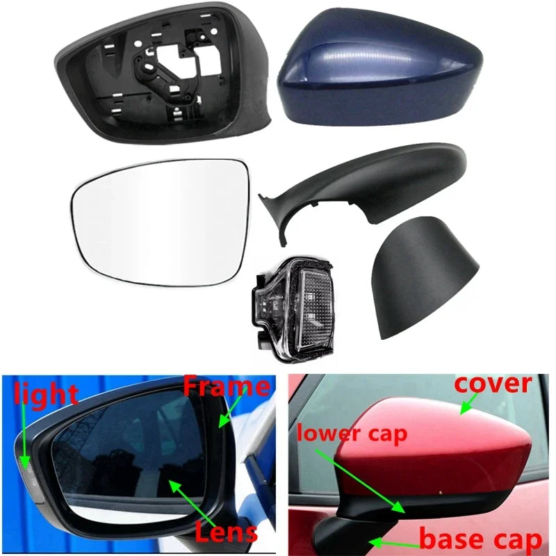 Car Rearview Side Mirror Cover LED Turn Signal Lamp Frame Housing Lower Cap Lens Fold Motor For Mazda CX-5 CX5 KE 2013 2014