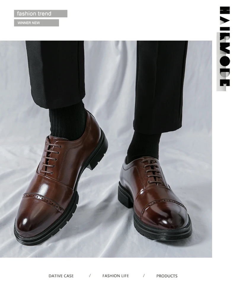 Men’s Dress Shoes High Quality Business British Social Formal Leather Shoes For Men Block Party Wedding Business Office Shoes
