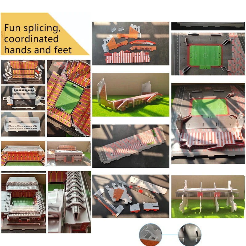 Miniature Football Field 3D DIY Model Assembly World Famous Stadiums Models Football Game Peripheral Toys Fans Toys Gifts TMZ