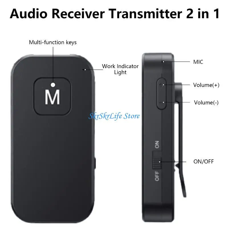 E65E Bluetooth-compatible 5.2 Transmitter and Receiver 2 in 1 Sound Adapter 3.5mm