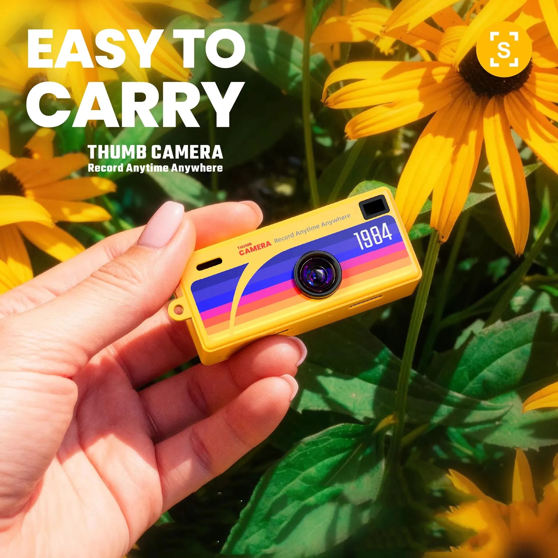 Mini Thumb Camera 0.96" Display Retro Keychain Camera 1080P Portable Video Recorder Tiny Action Cam for Outdoor