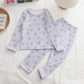 De Rong Thermal Autumn Clothing Set for Girls, Floral Loungewear, Long-Sleeved Top and Long Pants Set, Pajamas, New Spring and Autumn Two-Piece Trendy Set