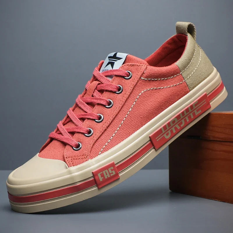 New Canvas Driving Shoes Men Lace Up Vulcanized Canvas Shoes Mens Designer Flat Loafers Non-slip Casual Sneakers for Man 24140