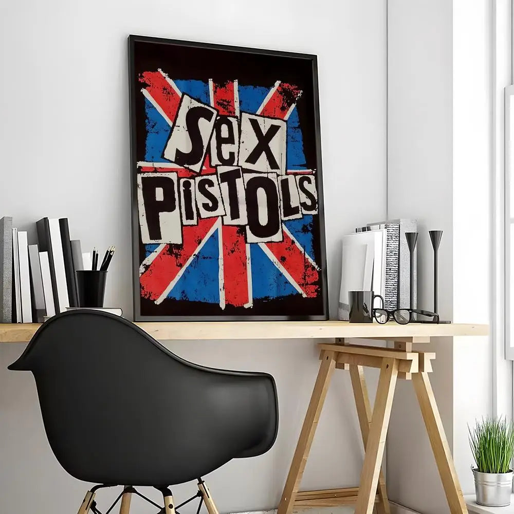One Of The Influential Punk Band Painting Calligraphy Canvas Poster: Crease Free Waterproof Durable All Space Wall Decor