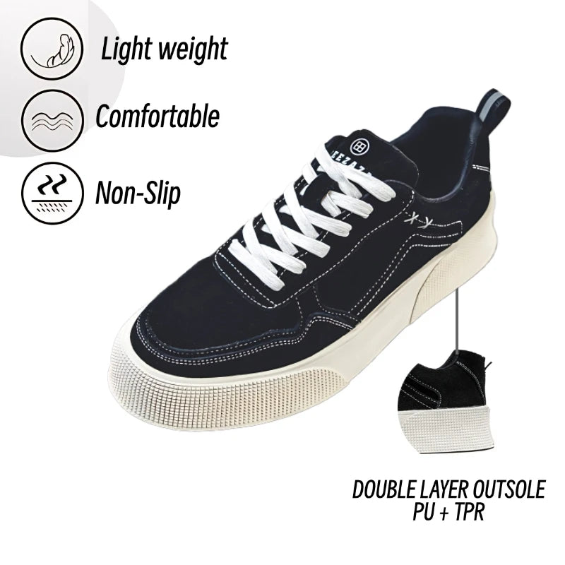 Men's Casual Low-Top Board Shoes Spring  Flats Platform Lace-Up Sneakers Street Style Breathable Designer Fashion Footwear