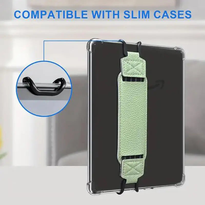 Universal E-Reader Security Hand Strap Holder For 6-7" iPhone Finger Grip PU Leather Elastics Belt for Kindle Kobo Tablets