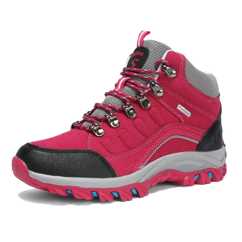 High-top Boots Women Comfortable Casual Anti-slip Breathable Warm Combat Boots Thick-soled Soft Outdoor Hiking Shoes Women