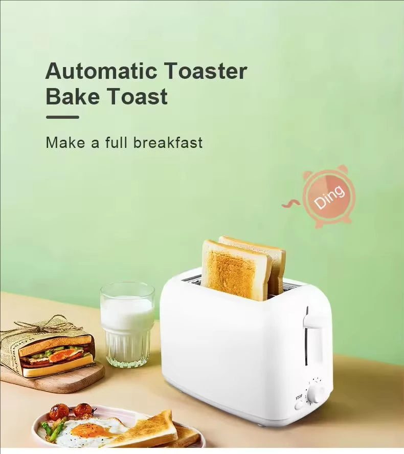 Home Toaster 6 Modes 2 Slice Bread Toast Maker Automatic Breakfast Machine One-Click Operation Sandwich Maker 110V/220V