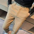 High-End Casual Men's Pants Summer Trendy Slimming Straight-Leg Pants Youth Korean Style Cropped Pants New Arrival