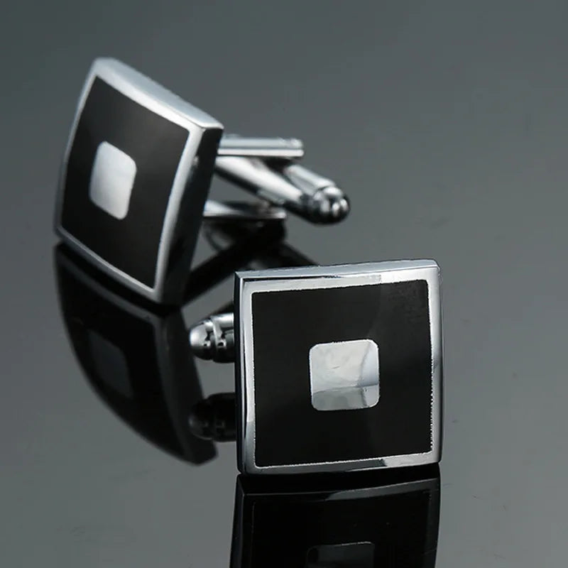 Cufflinks For Men Luxury Silvery Cuffs Retro Metal Cuff Links Mens French Square Button Shirts Business Jewelry Gift For Wedding - Free Item.