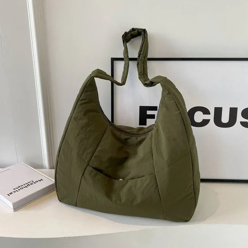 Trendy Women's Soft Cloth Shoulder Bag Solid Color Student 2026 Spring Y2k Casual Style Big Handbags Crossbody Bags for Women