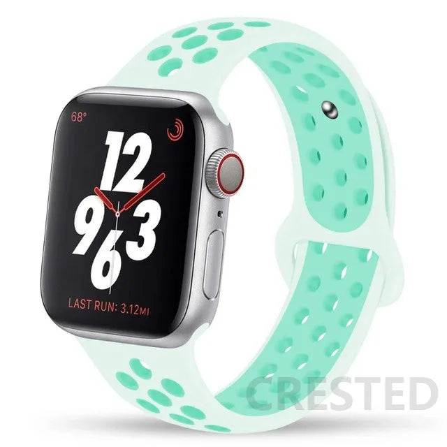 Silicone Strap For Apple Watch Band 45mm 44mm 40mm 49mm 41mm 38mm 42mm Sport bracelet iWatch Ultra 2 Series 9 8 7 6 se for nike