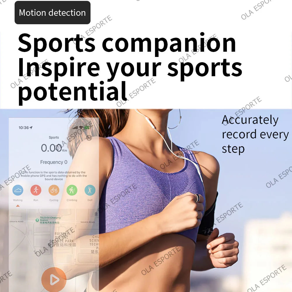 Health Smart Ring Heart Rate Sleep Monitoring Touch Display Screen Pedometer Multiple Exercise Modes Multi-Function Fashion Ring