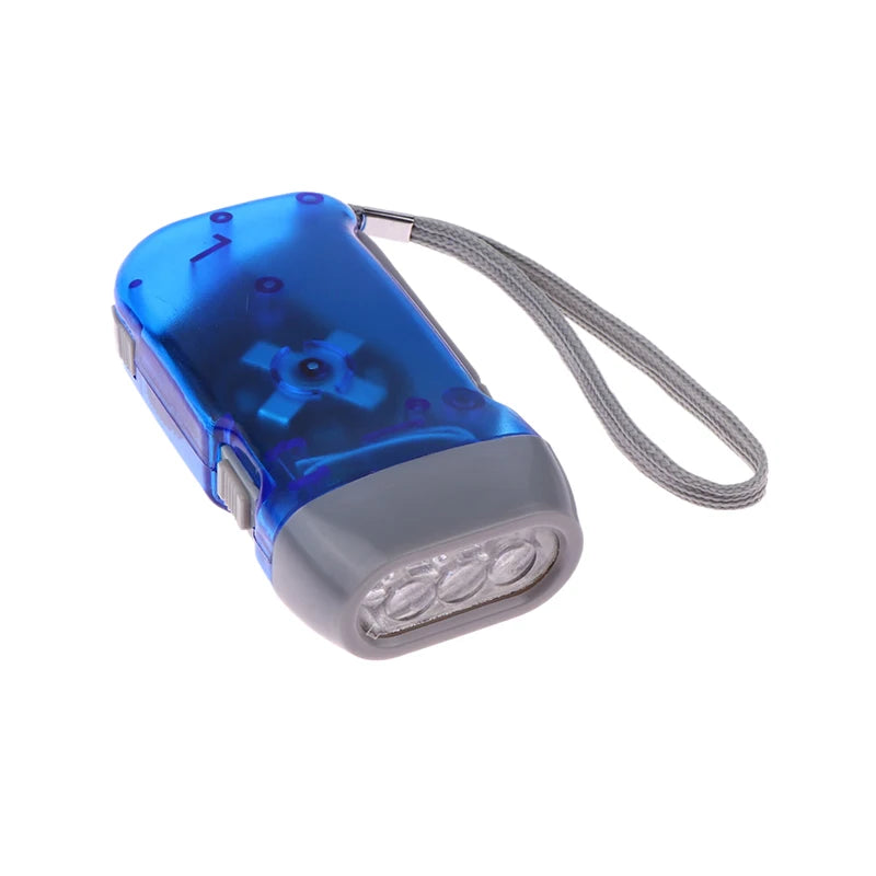 LED Hand Pressing Dynamo Crank Power Wind Up Flashlight Mini Self Generating Torch Camping Lamp Outdoor Home Supplies
