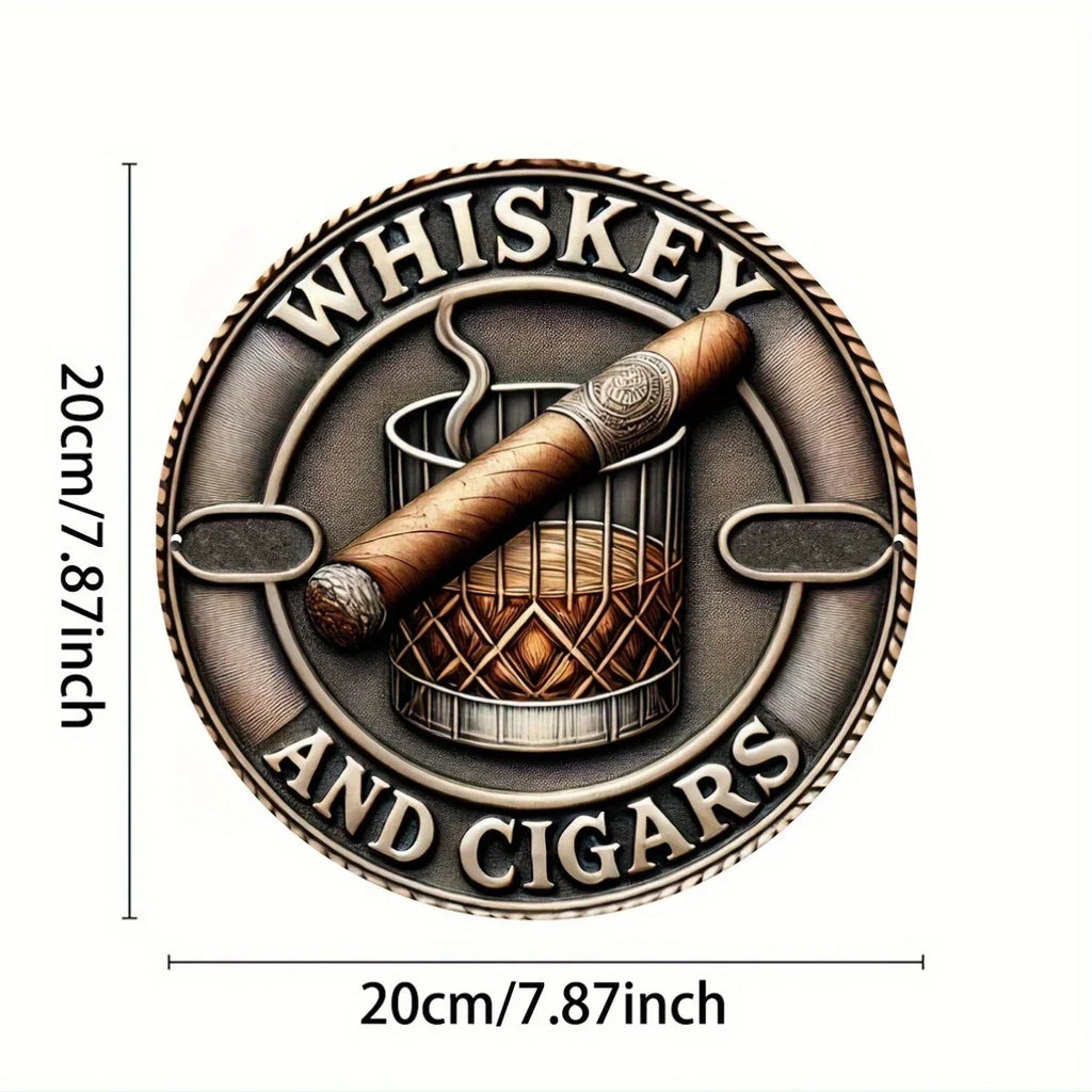 Garage Decor，Whiskey And Cigar Wall Decor, Fun Wall Decor Wall Decor Street Yard Home  Club Farm Garden Wall Art