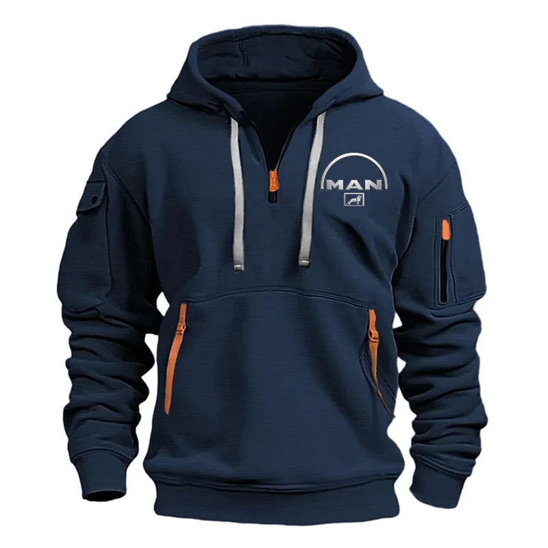 Half zipper Men's Hoodie Sweatshirts Printing New Spring Pullover Sports Top Male Hip-hop street oversized hoodies
