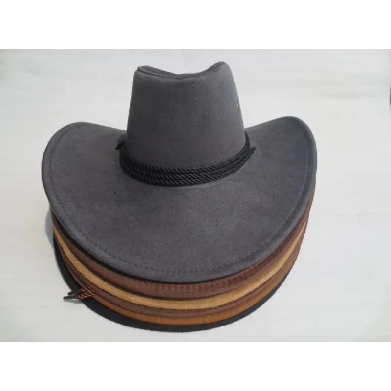 Cowboy Hat Faux Leather Men and Women Travel Caps Fashion Western Hats Chapeu Cowboy Sun Hat