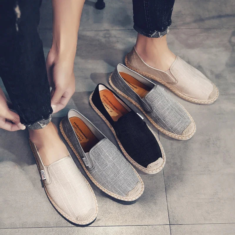 Men Shoes Summer Espadrilles Woman Canvas Sneakers Breathable Couple Footwear Slip on Loafers Large Size 39-44 Outdoor Trainers - Free Item Weekend (50% off).