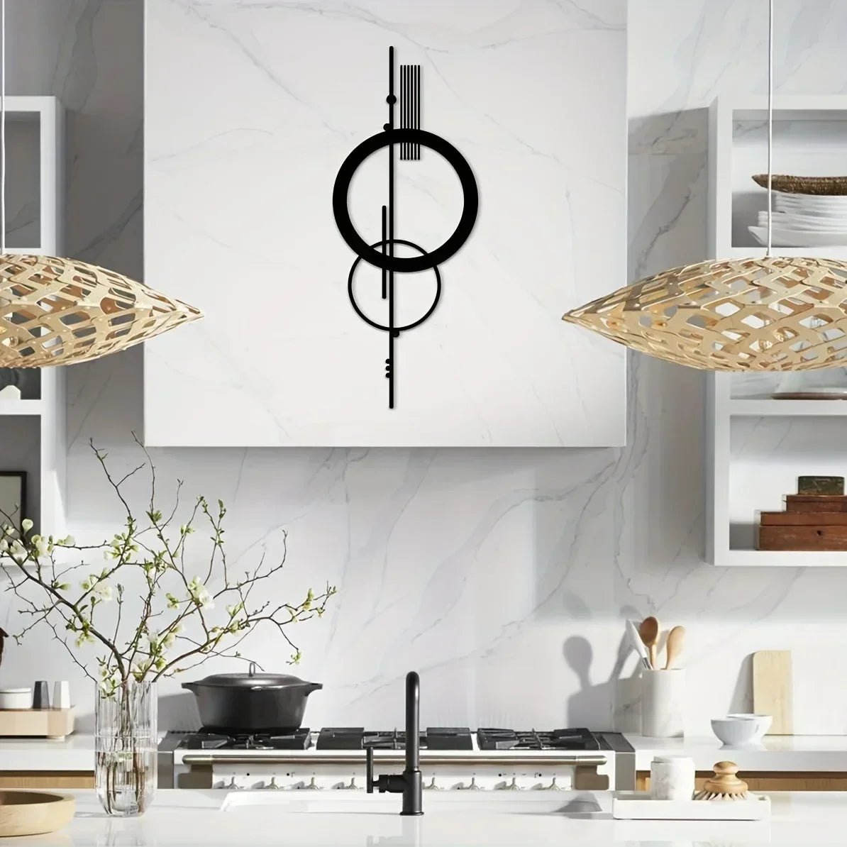 Minimalist Wall Decor: Metal Geometric Hanging" Bring a touch of modernity to your home.
